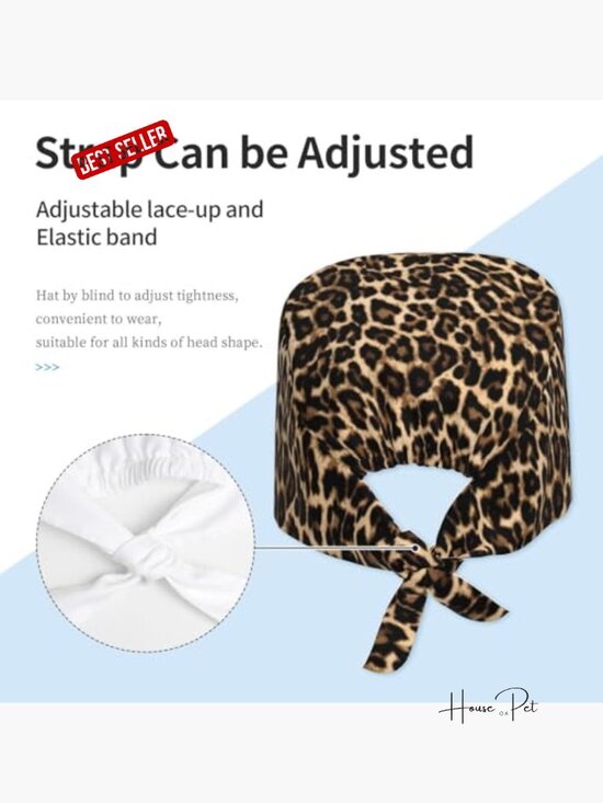 Adjustable Scrub Cap with Sweatband Tie Back Nurse Surgical Hat Unisex main image 4